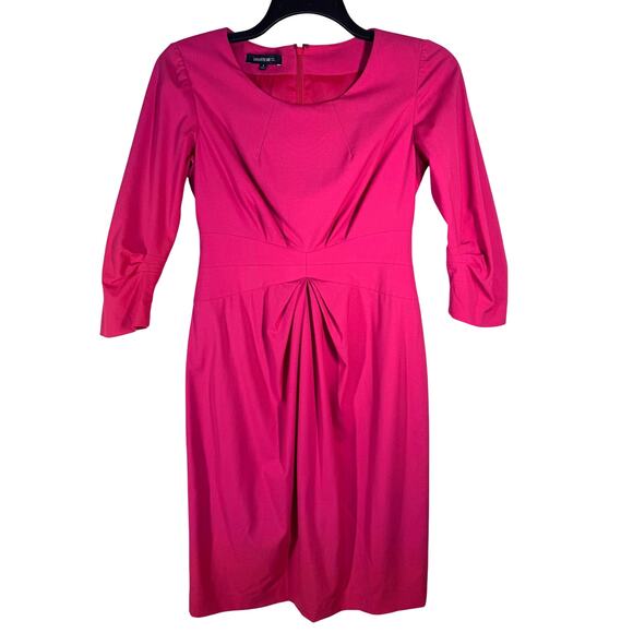 Lafayette 148 Pleated Stretch Wool Knee Length Sheath Dress Women's 4 Career - Picture 1 of 15